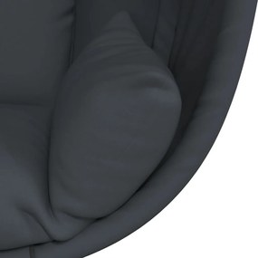 Cadeira forma de ovo suspensa c/ suporte tecido/aço antracite
