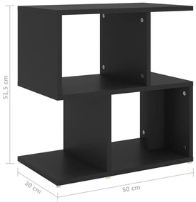 Mesa de cabeceira 50x30x51,5 cm contraplacado preto