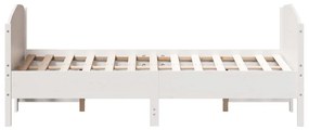 Cama sem colchão 120x200 cm madeira de pinho maciça branco