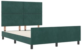 Estrutura de Cama vidaXL Verde Escuro 140x200 cm Veludo