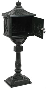 Caixa correio pedestal vintage alumínio inoxidável verde