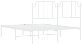 Estrutura de cama com cabeceira 140x190 cm metal branco