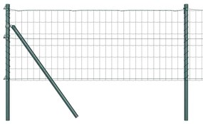 Cerca Euro com 13 postes, 0,6 x 25 m em aço galvanizado verde