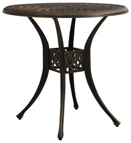 Mesa de jardim 78x78x72 cm alumínio fundido bronze