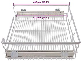 Cestos de arame extraíveis 2 pcs 800 mm prateado