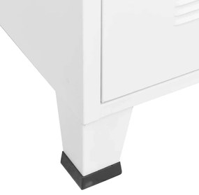 Aparador de arrumação industrial 75x40x115 cm metal branco