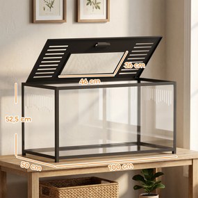 Gaiola para hamsters e roedores 100x50x52,5 cm (ACESSORIOS NÃO INCLUIDOS) com vista panorâmica de 360°, estrutura robusta em metal, espaço estanque, p