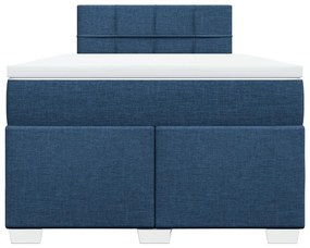 Cama boxspring com colchão 120x190 cm tecido azul