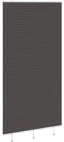 Preto Plissada Cega 110x200 cm Largura Tecido 109,4cm Poliéster