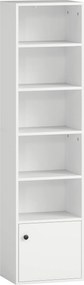 HOMCOM Estante de 6 Níveis Estante para Livros com Prateleiras Ajustáveis e Armário Estante Moderna 40x30x156 cm Branco | Aosom Portugal