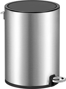 Caixote lixo casa de banho 3 litros com tampa Prateado + preto