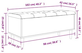 Banco de arrumação 102x42x46 cm derivados de madeira branco