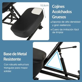 Cadeira escritorio ergonómica com apoio para os joelhos, encosto inclinado e rodas universais bloqueáveis Preto
