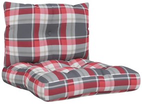 Almofadões para móveis de paletes 2 pcs tecido xadrez vermelho
