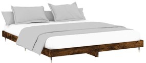Estrutura de cama sem colchão 200x200 cm carvalho fumado