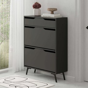 Cabideiro Berlin ABC – Nogueira e Antracite – 180x200x35 cm
