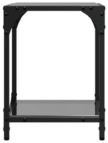 Mesas de centro c/ topo em vidro preto 2 pcs 30x30x40 cm aço