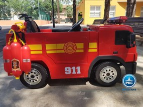 Carro eletrico crianças Camião dos Bombeiros 12V 2.4G 1 Lugar Vermelho