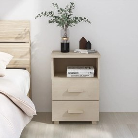 vidaXL Mesa de cabeceira HAMAR 40x35x62 cm pinho maciço castanho-mel
