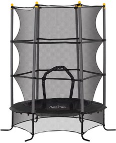 HOMCOM Trampolim para Crianças com Rede de Segurança e Estrutura de Aço para Interiores e Exteriores Carga 50 kg Ø163x190 cm Preto