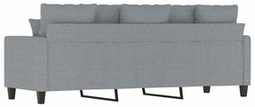 Sofá de 3 lugares 180 cm tecido cinza-claro