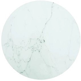 Tampo mesa Ø50x0,8 cm vidro temperado design mármore branco