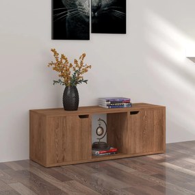 vidaXL Móvel de TV 88,5x27,5x30,5 cm contraplacado carvalho castanho