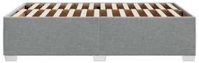 Estrutura de cama sem colchão cinza claro tecido