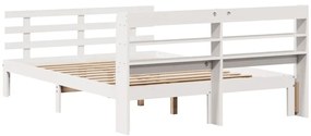 Estrutura de cama c/ cabeceira sem colchão 140x200 cm branco