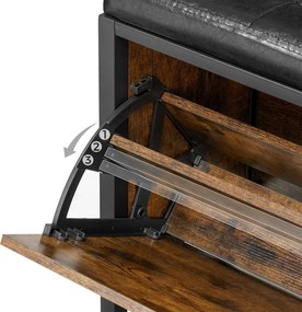 Banco sapateira 80 x 30 x 51 cm castanho vintage-preto