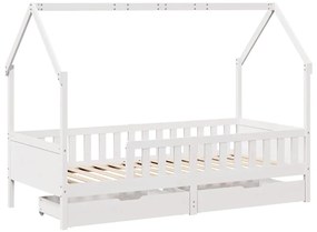 Estrutura de cama infantil c/ gavetas 80x200 cm pinho maciço