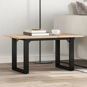 Mesa de centro estrutura em O 80x50x40 cm pinho e aço