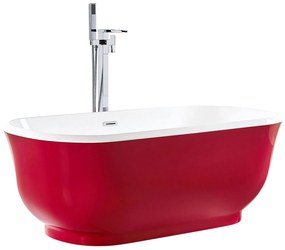 Banheira autónoma em acrílico vermelho 170 x 77 cm TESORO Beliani