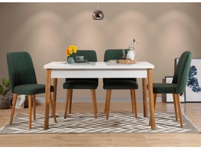 Conjunto de Mesa e Cadeiras Costa – Atlantic Pine, Branco e Verde – Me