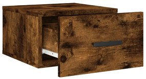 Mesa de cabeceira de parede 35x35x20 cm cor carvalho fumado