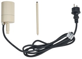 Foco de jardim creme GU10 50mm ajustável IP44 com cabo e ficha - Solo