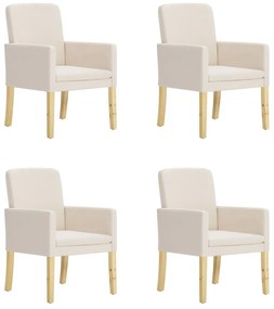 vidaXL Cadeiras de jantar 4 pcs tecido cor creme