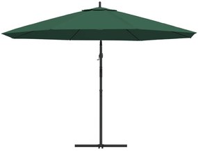 Guarda-sol de jardim cantilever 3,5 m verde