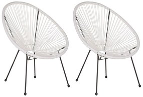 Conjunto de 2 cadeiras de jardim em rattan branco ACAPULCO II Beliani
