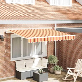 vidaXL Toldo Retrátil Amarelo e Laranja e Branco 3 x 2 m