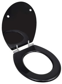 140799 vidaXL Assento de sanita com tampa de fecho suave MDF preto
