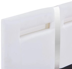 Estrutura de cama c/ LEDs 90x200 cm couro artificial branco