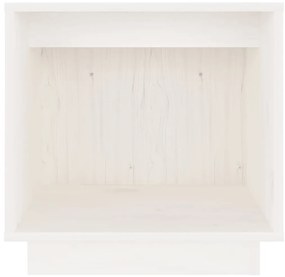 Mesa de cabeceira 40x30x40 cm madeira de pinho maciça branco