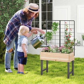 Canteiro de jardim elevado de madeira, caixa de plantio elevada com base aberta