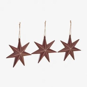 Conjunto De 3 Enfeites De Natal Em Mdf Perg Vermelho Burdeos & 20 X 20 Cm - Sklum