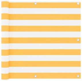 Tela de varanda 90x600 cm tecido Oxford branco e amarelo