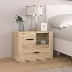vidaXL Mesa de cabeceira 60x36x45 cm derivados madeira carvalho sonoma
