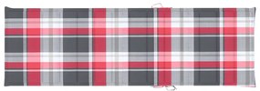 Espreguiçadeira com almofadão xadrez vermelho pinho impregnado