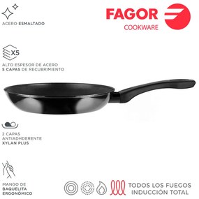Frigideira Fagor Indutherm Preto Aço Esmaltado (ø 26 cm)