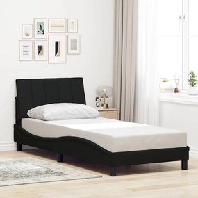 Estrutura de cama sem colchão 90x190 cm tecido preto
